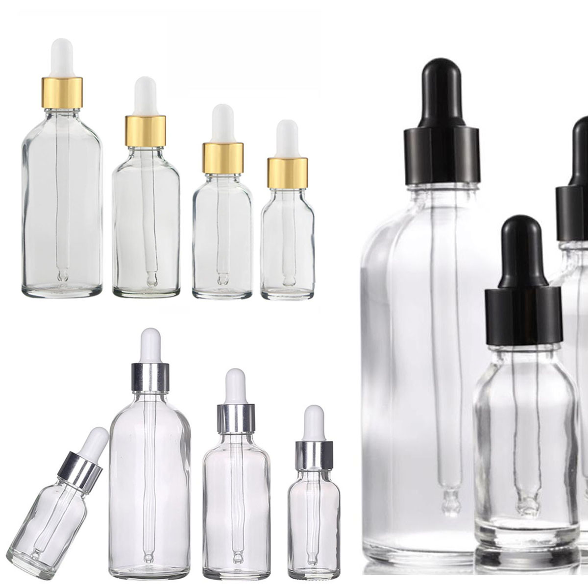 Home Fragrance Jar - 5/10/15/30/50/0 مللي زجاجة قطارة زجاجية شفافة