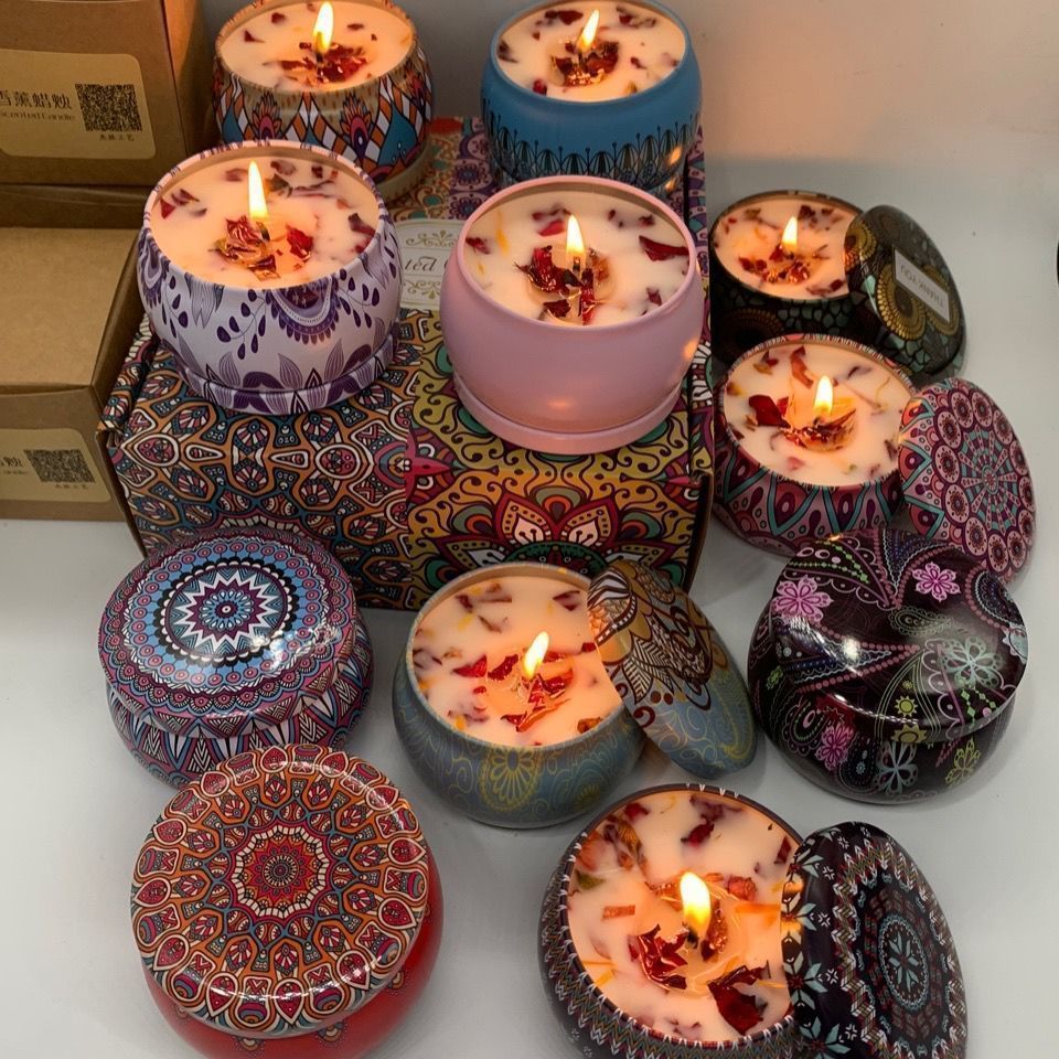 Home Fragrance Jar - 1 قطعة يمكن الشموع خمر شمع