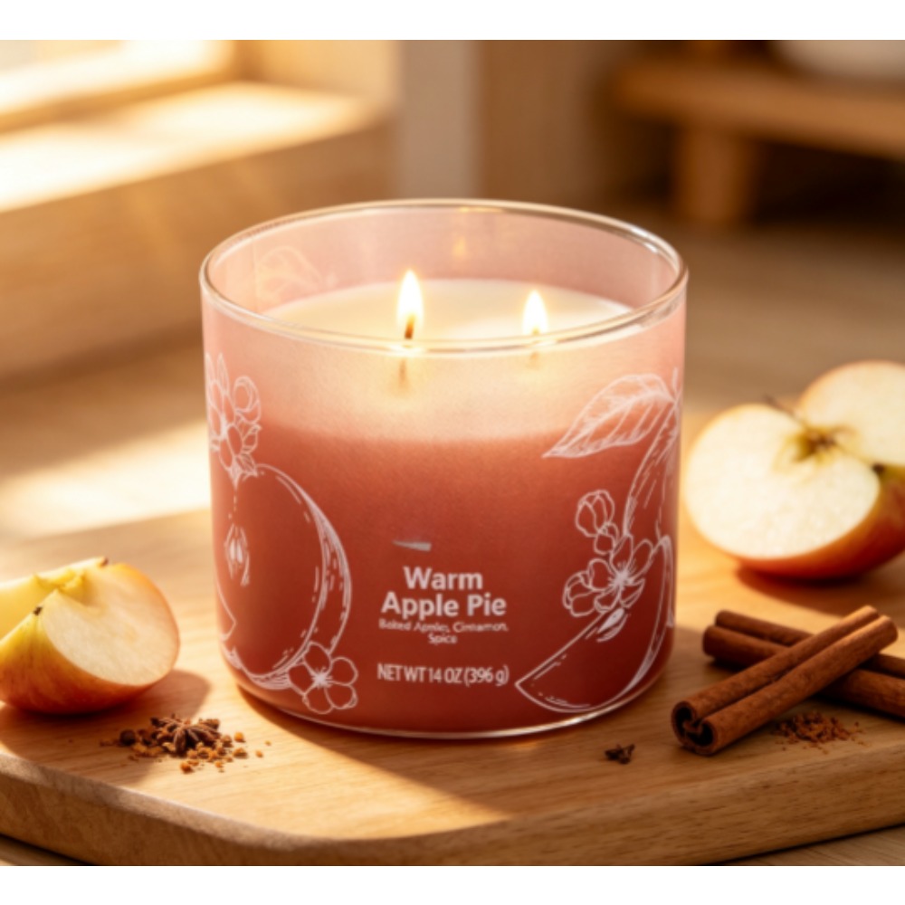Home Fragrance Jar - شمعة معطرة برائحة فطيرة التفاح الدافئة
