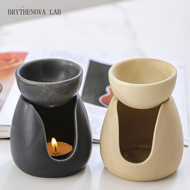 Home Fragrance Oil Burner - مبخرة سيراميك للزيوت العطرية باللونين الأصفر