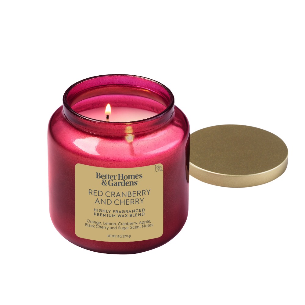 Home Fragrance Jar - شمعة في وعاء زجاجي أحمر مع