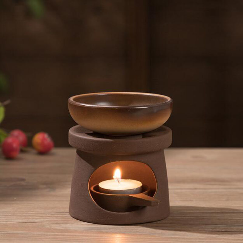 Home Fragrance Oil Burner - الفخار الخشن الأساسية النفط الأثاث الشاي