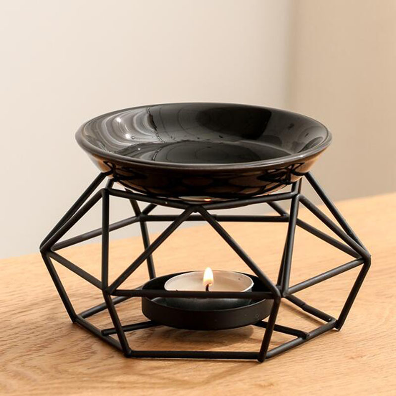 وعاء سيراميك رف حديد أسود اللو - مراجعة Home Fragrance Oil Burner وسعره