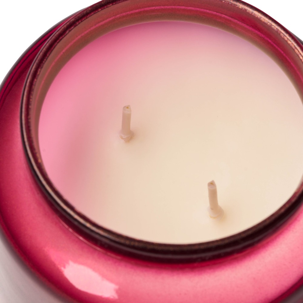 شمعة في وعاء زجاجي أحمر مع غطا - مراجعة Home Fragrance Jar وسعره